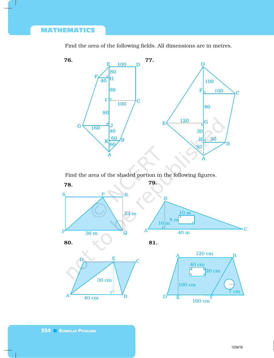 Unit 11 Math Test: Mensuration - Ncert, Page 18