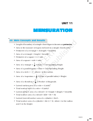 Unit 11 Math Test: Mensuration - Ncert