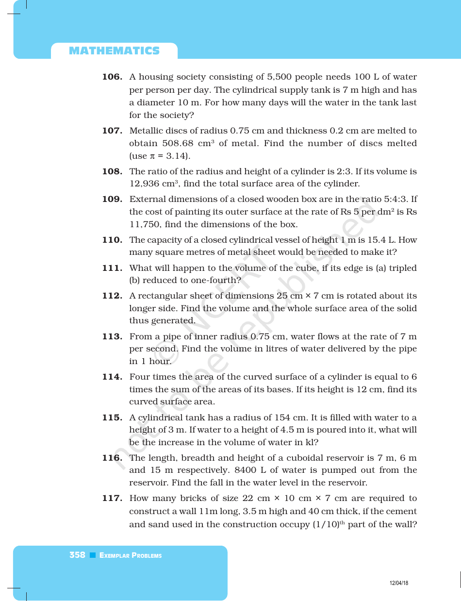Unit 11 Math Test: Mensuration - Ncert, Page 22