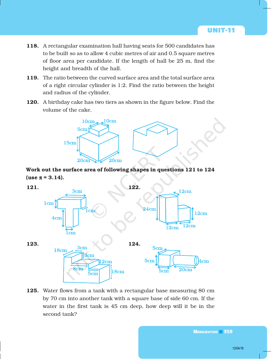 Unit 11 Math Test: Mensuration - Ncert, Page 23
