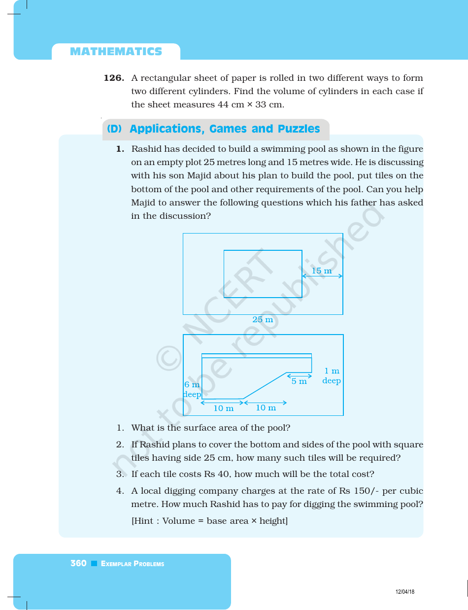 Unit 11 Math Test: Mensuration - Ncert, Page 24