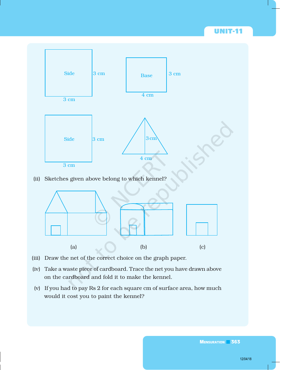 Unit 11 Math Test: Mensuration - Ncert, Page 27