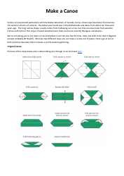 Document preview: Origami Paper Canoe