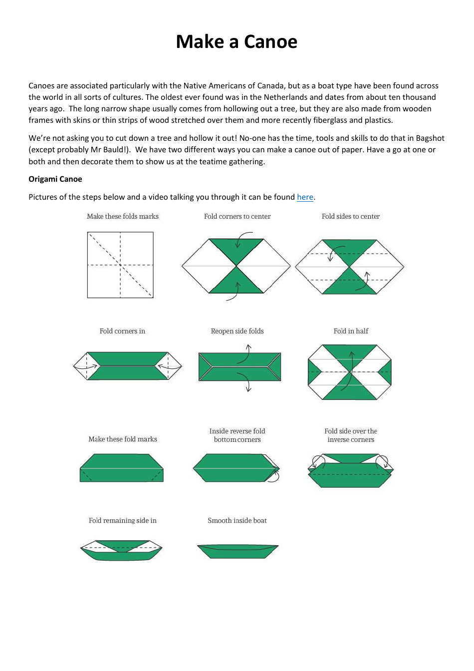 Origami Paper Canoe - Free Document Image Preview