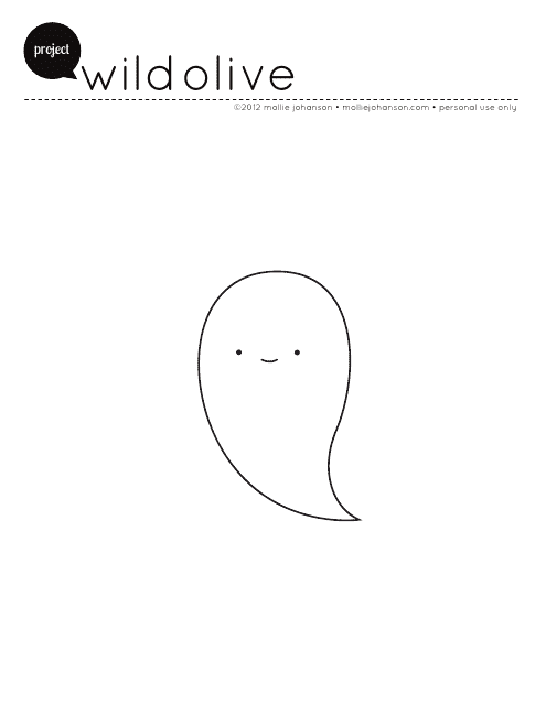 Cute Ghost Outline Template