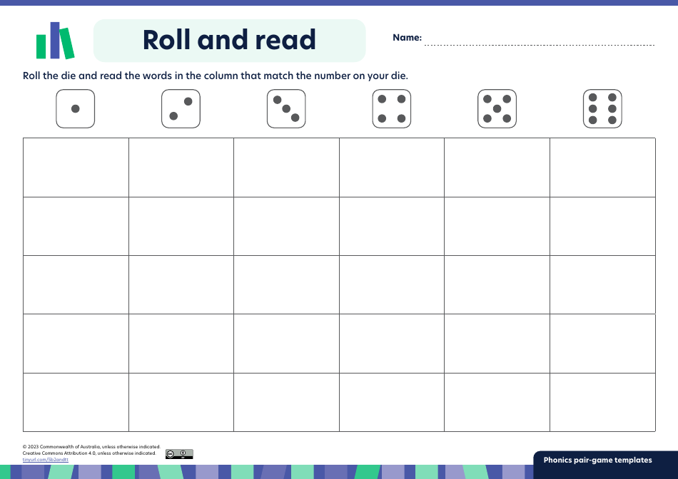 Phonics Pair-Game Templates - Commonwealth of Australia, Page 3