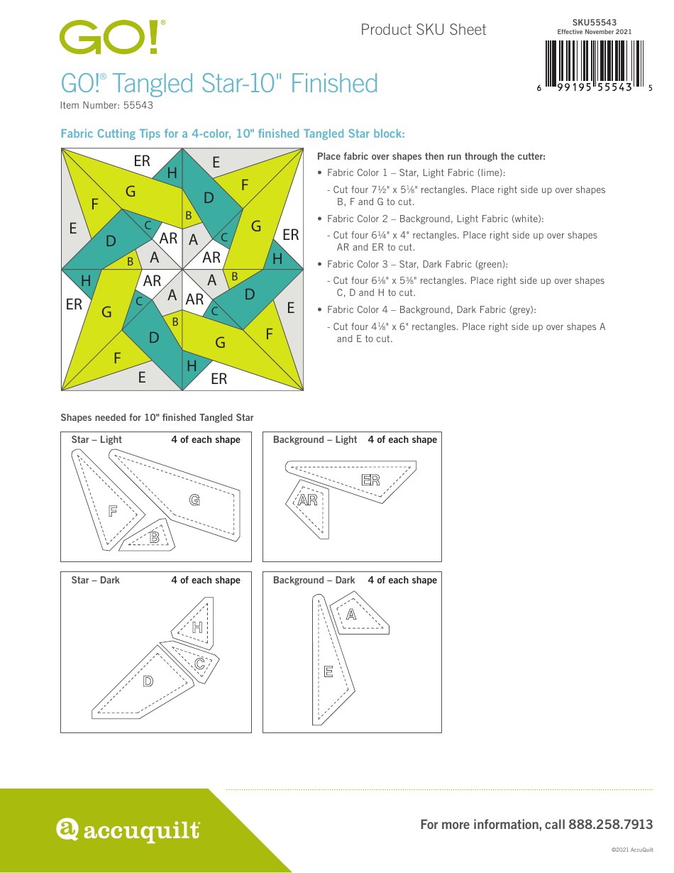 Tangled Star-10" Quilt Block Templates - Accuquilt