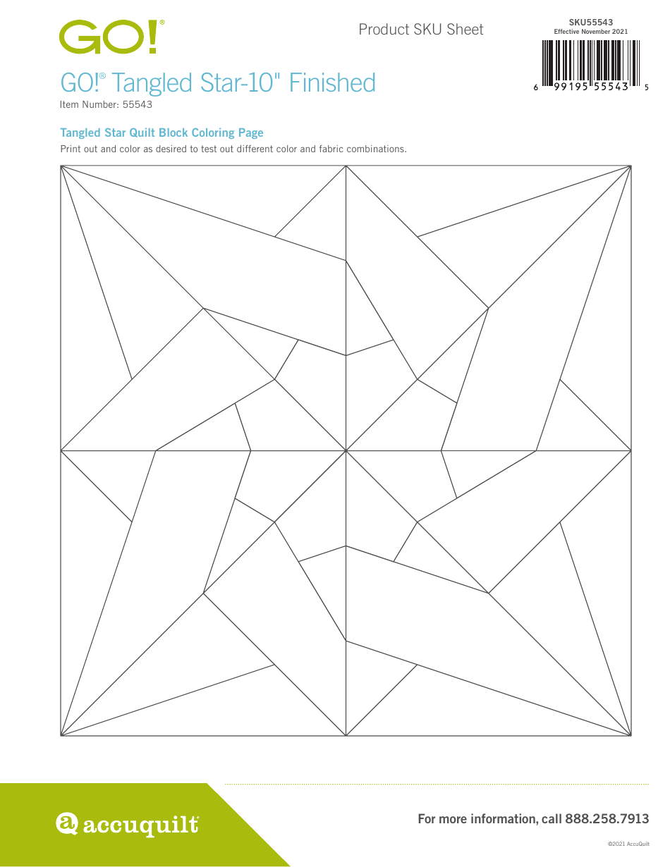Tangled Star-10 Quilt Block Templates - Accuquilt, Page 3