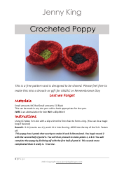 Document preview: Crochet Poppy Pattern - Jenny King