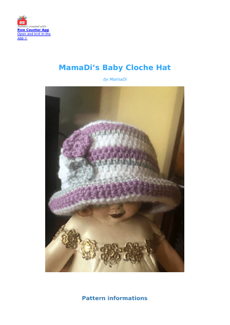 Baby Cloche Hat Knitting Pattern - Preview Image