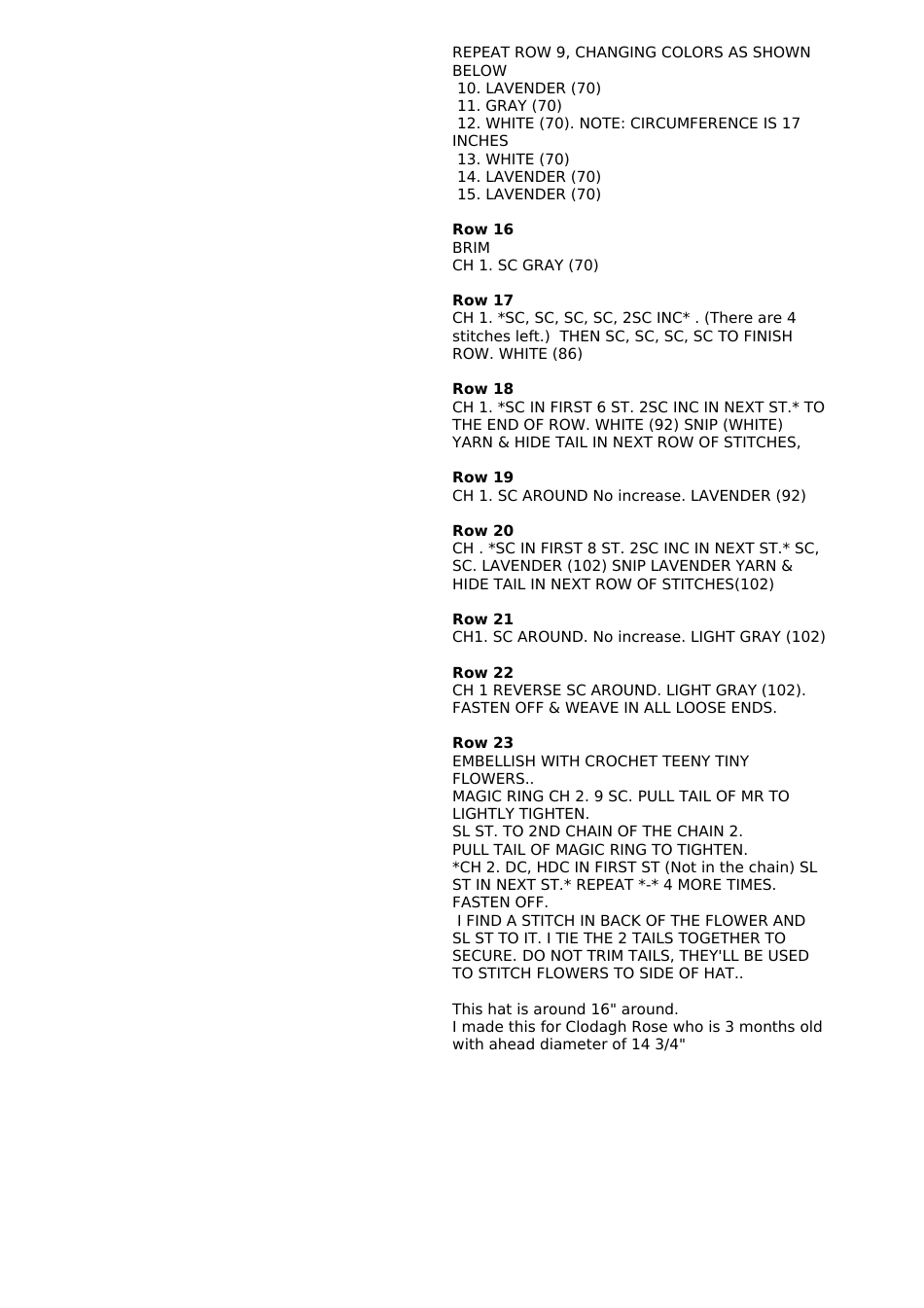 Baby Cloche Hat Knitting Pattern, Page 3