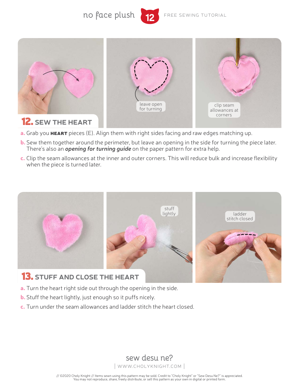 No Face Plush Sewing Templates - Choly Knight, Page 12