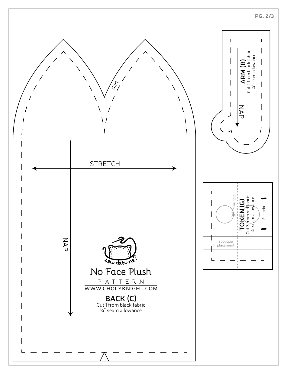 No Face Plush Sewing Templates - Choly Knight, Page 19