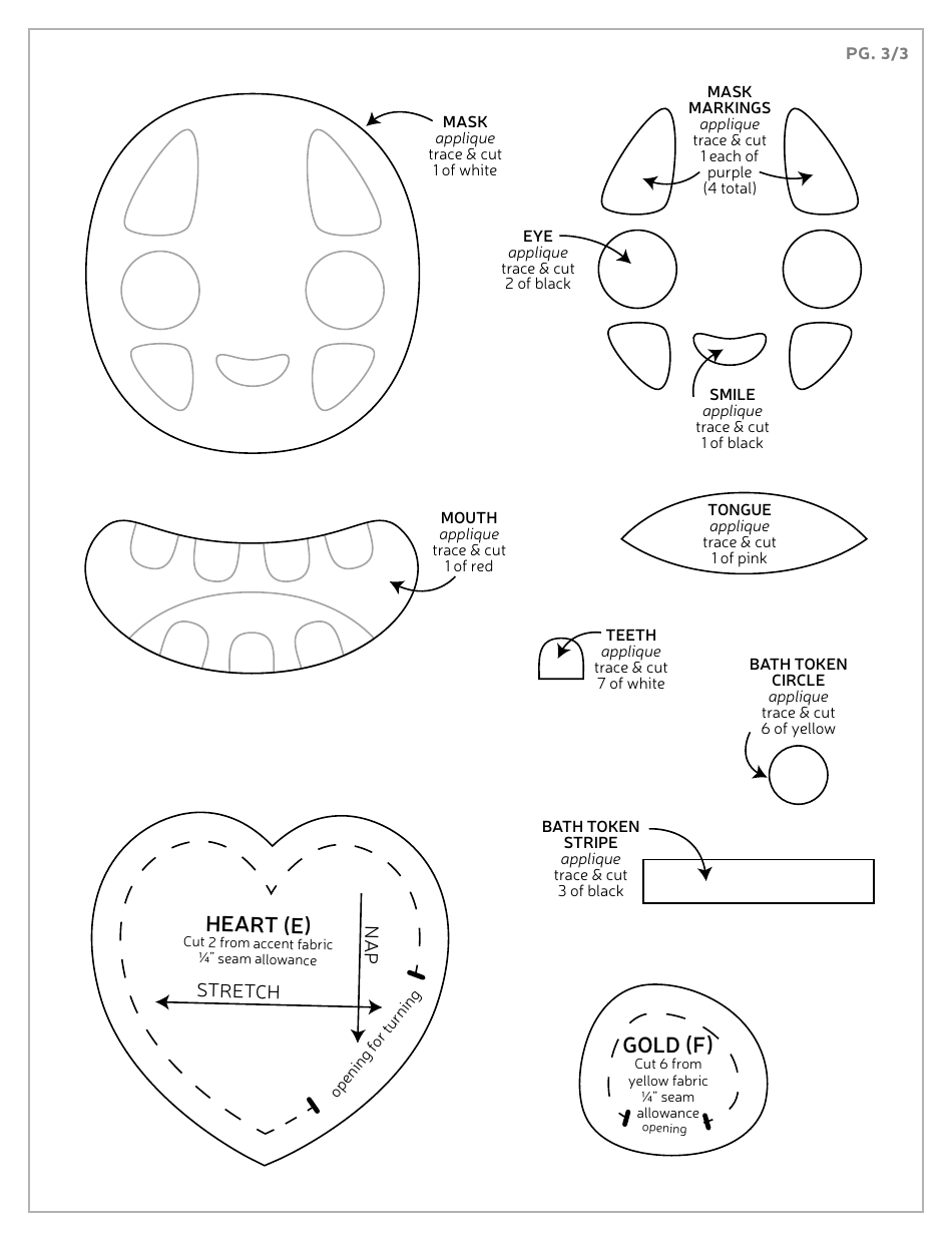 No Face Plush Sewing Templates - Choly Knight, Page 20