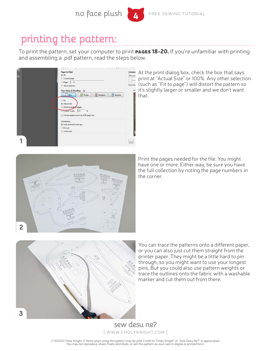 No Face Plush Sewing Templates - Choly Knight, Page 4