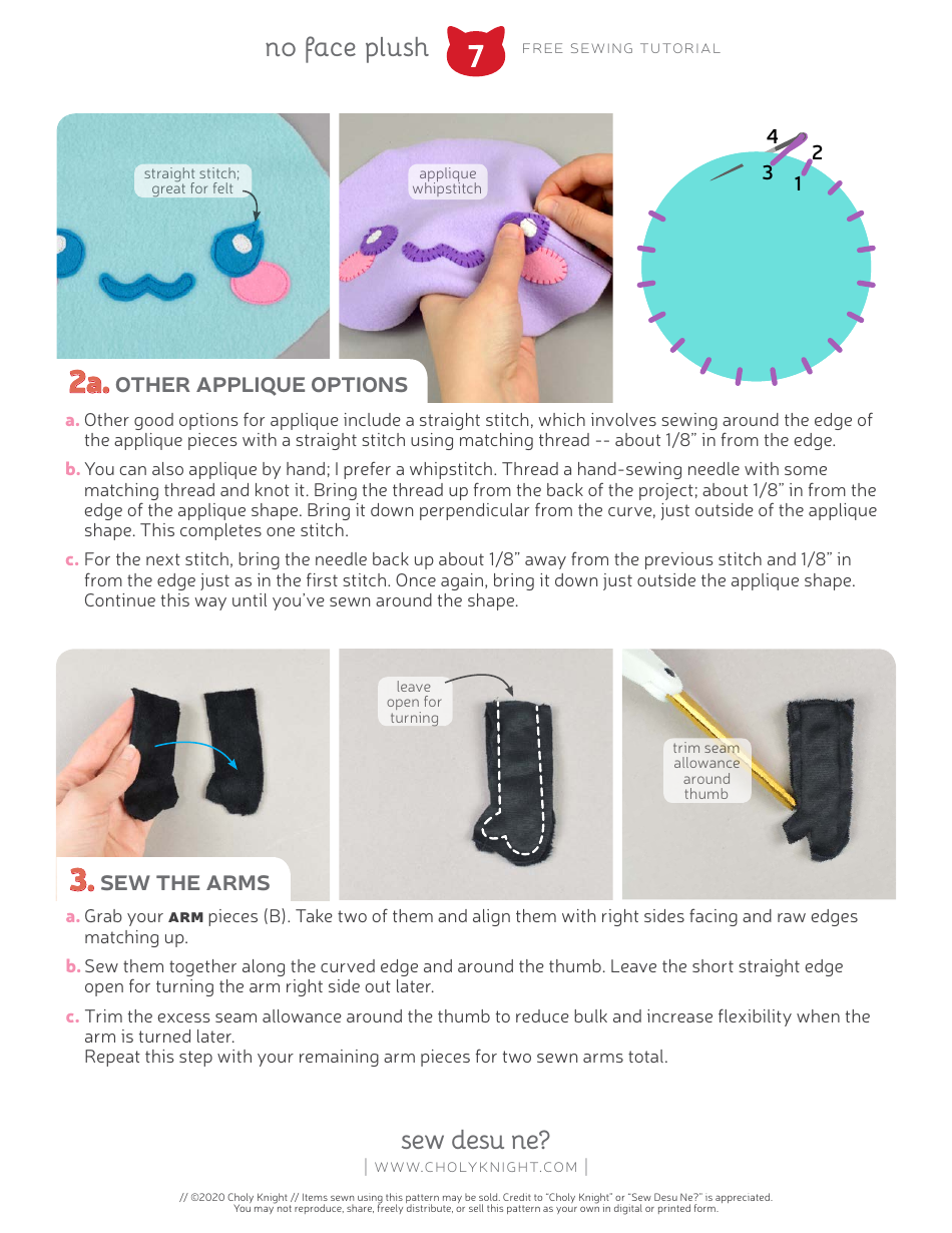 No Face Plush Sewing Templates - Choly Knight, Page 7