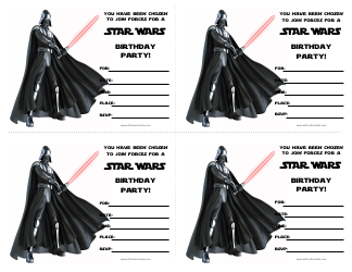 Document preview: Star Wars Birthday Party Invitation Templates