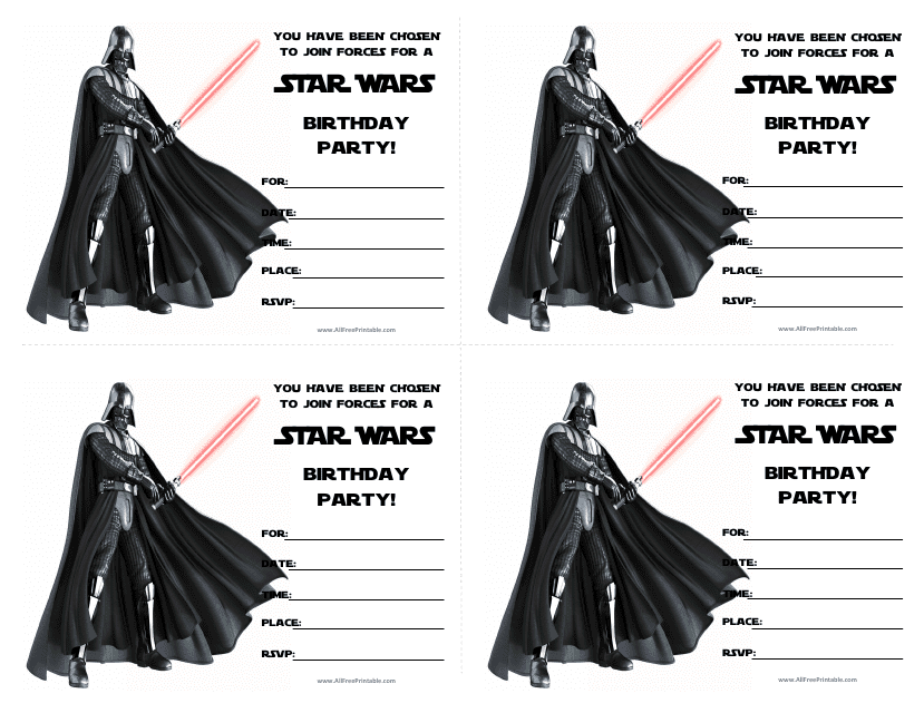 Star Wars Birthday Party Invitation Templates