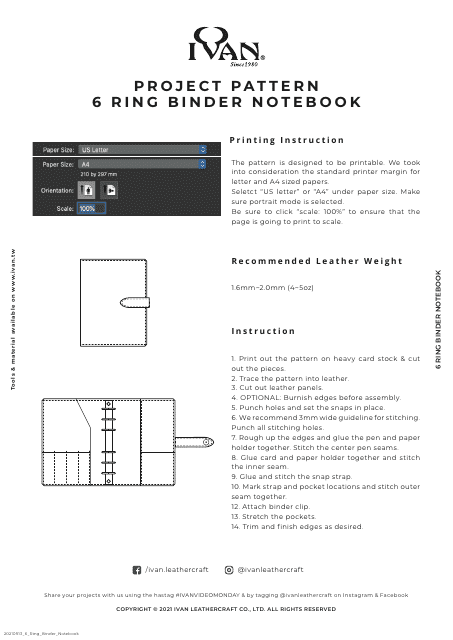 Cover of a 6 Ring Binder Notebook Templates