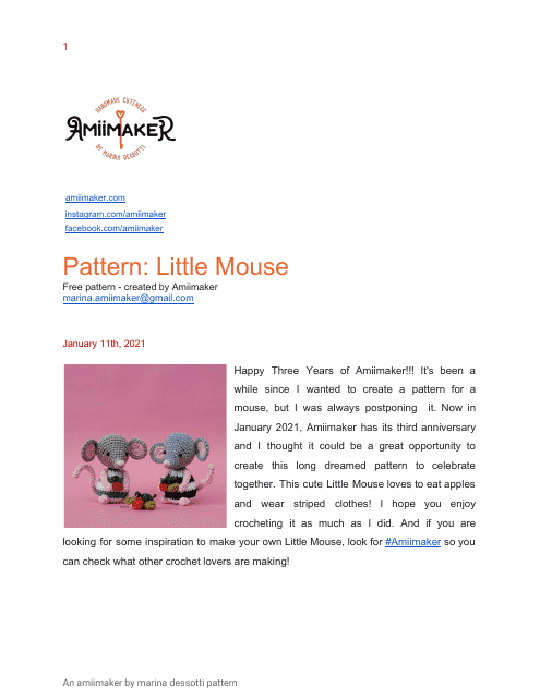 Little Mouse Crochet Pattern - TemplateRoller.com