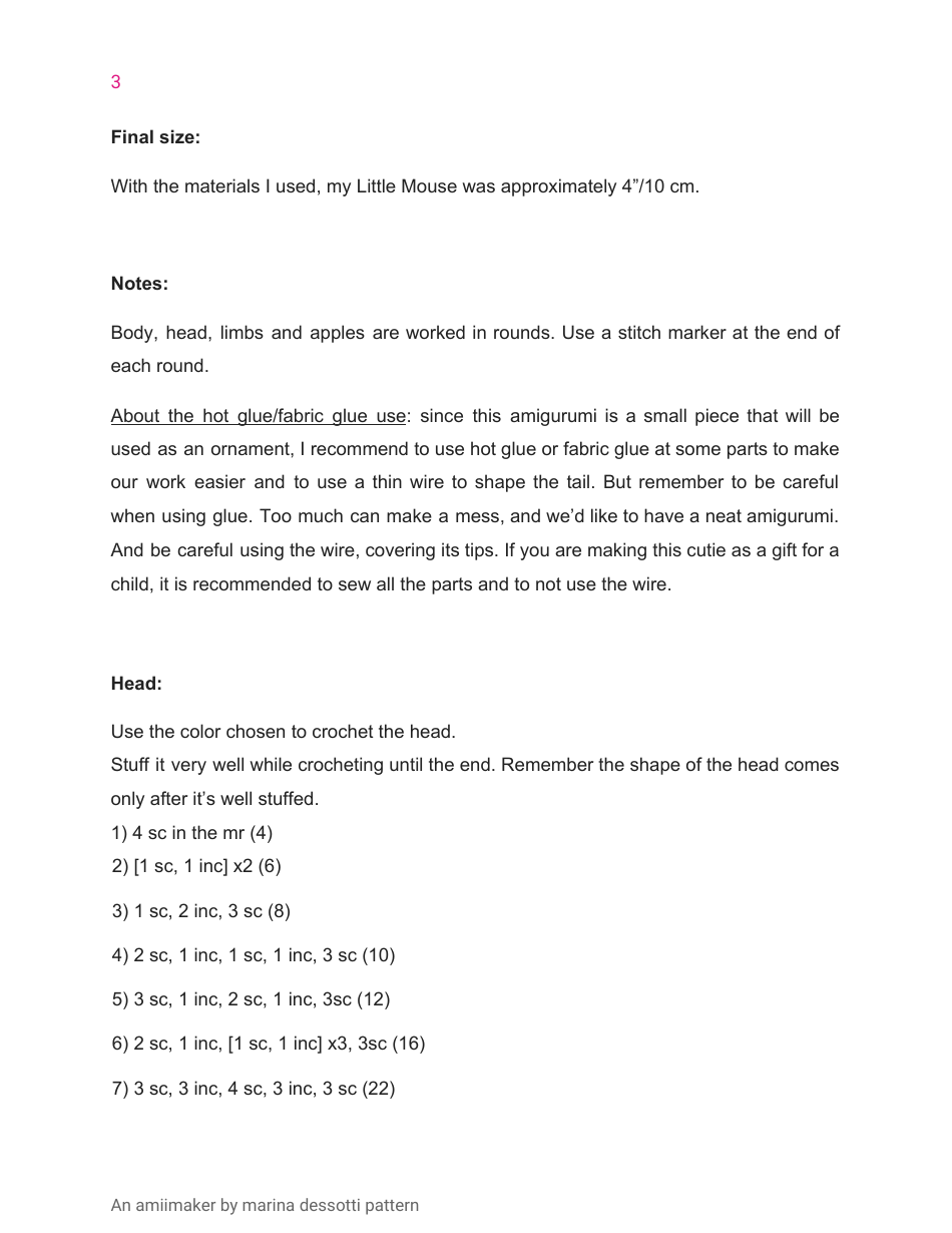 Little Mouse Crochet Pattern, Page 3