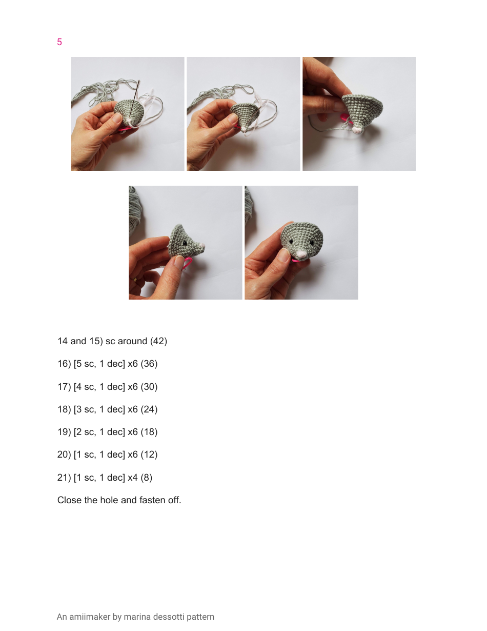 Little Mouse Crochet Pattern, Page 5