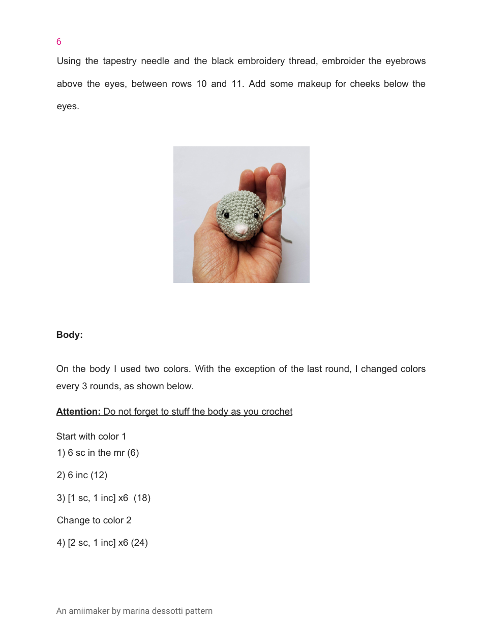 Little Mouse Crochet Pattern, Page 6