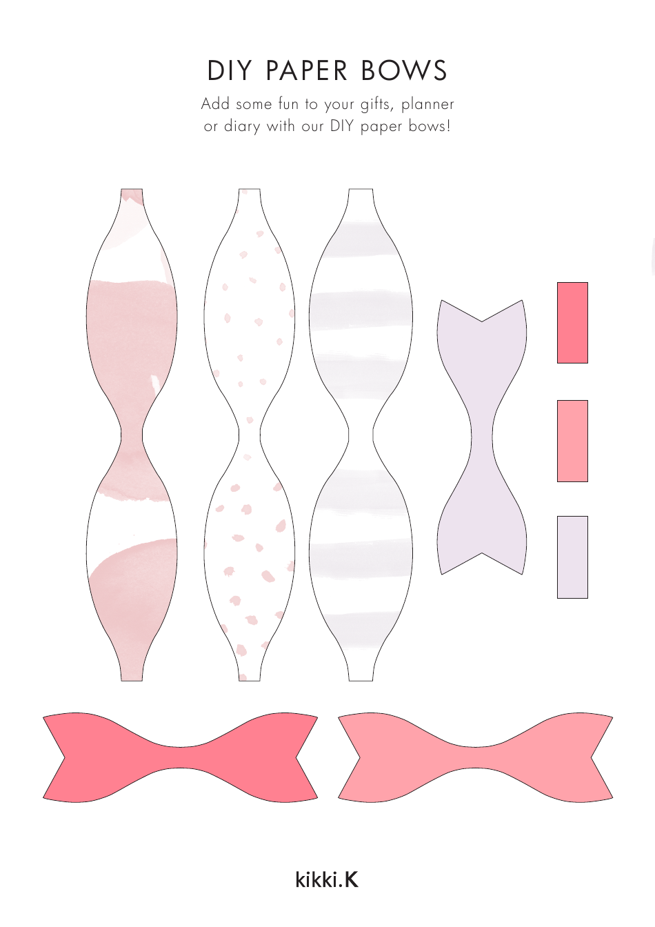 Diy Paper Bow Templates, Page 1