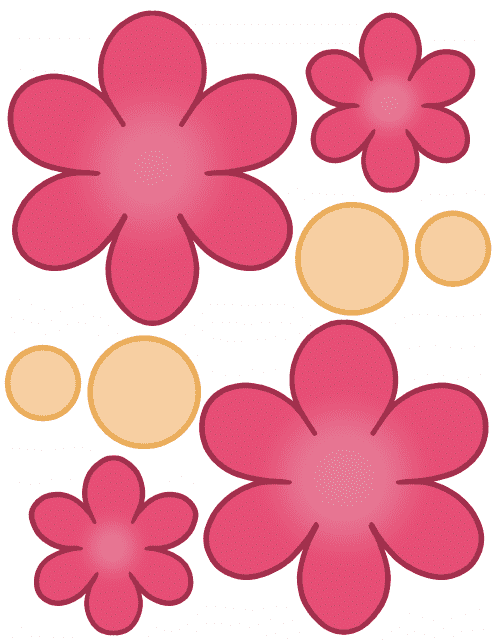 Flower Template - Pink and Orange