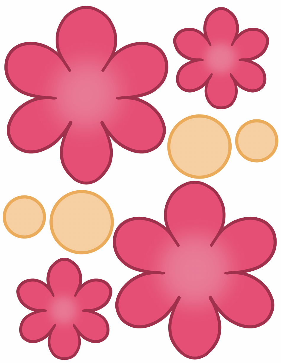 Flower Template - Pink and Orange, Page 1
