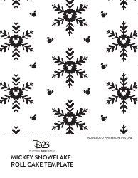 Document preview: Mickey Snowflake Roll Cake Template