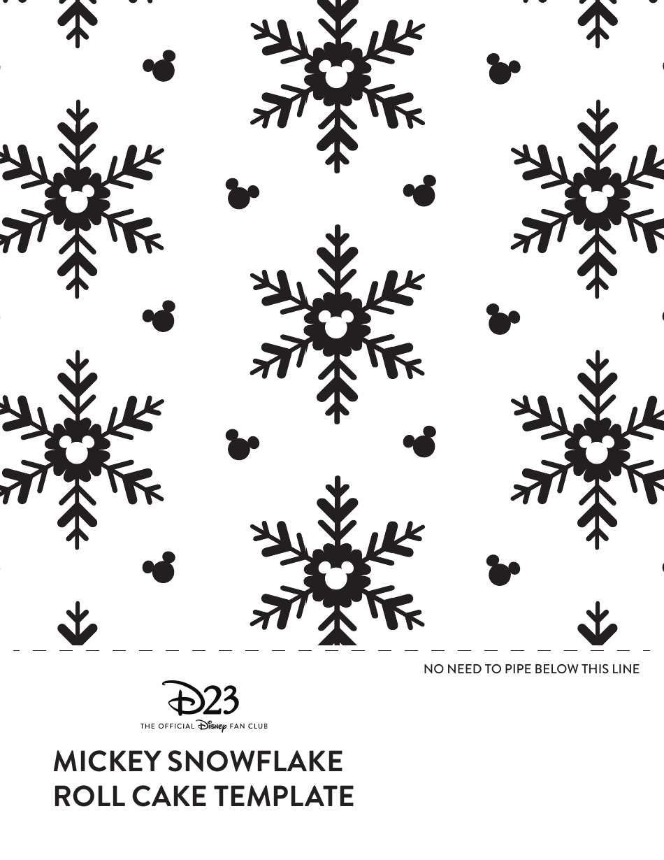Mickey Snowflake Roll Cake Template, Page 1