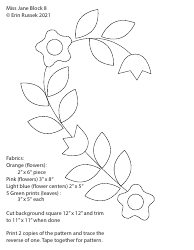 Document preview: Flower Ornament Pattern Template - Erin Russek