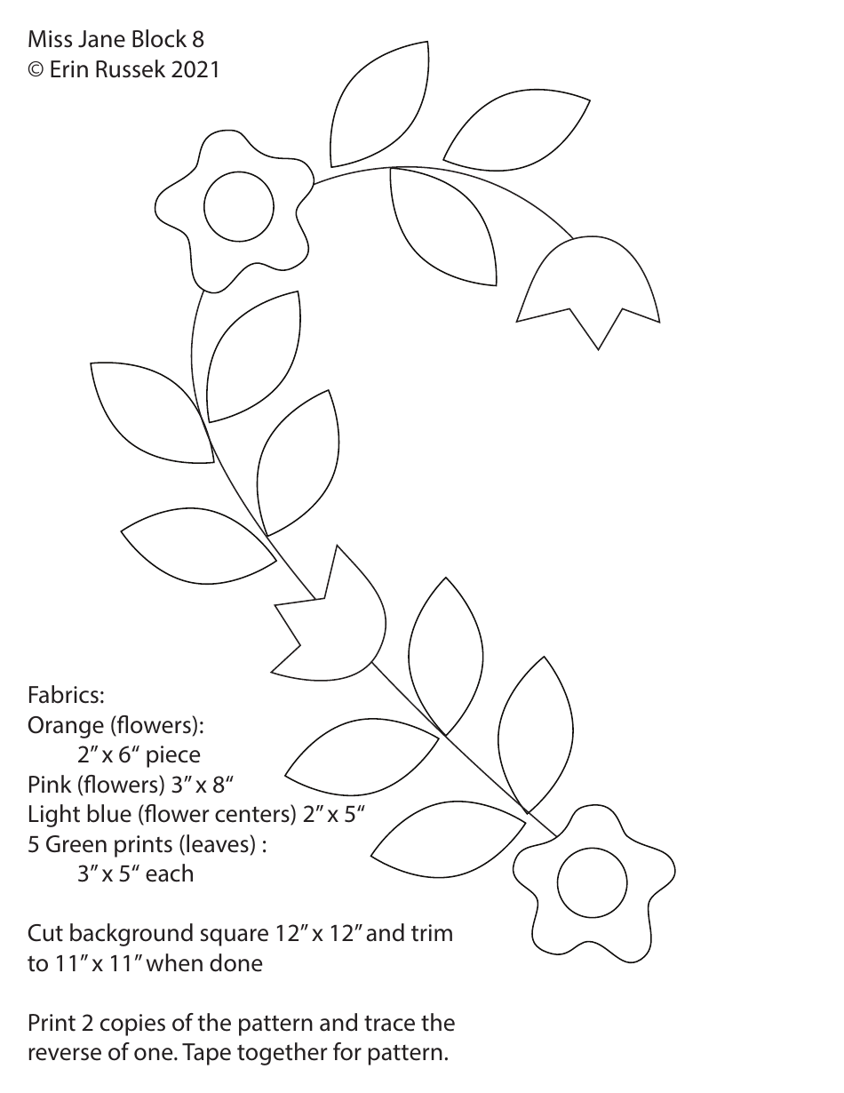 Flower Ornament Pattern Template by Erin Russek