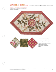 Document preview: Pink Flower Table Topper Pattern Template - Meredith Corporation