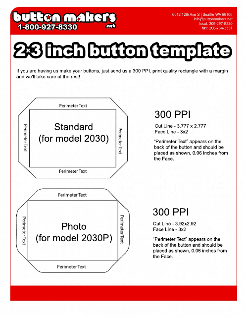 2x3 Inch Button Template