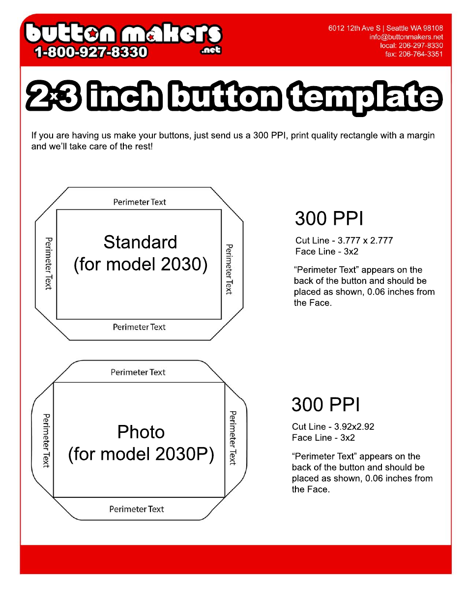 2x3 Inch Button Template, Page 1