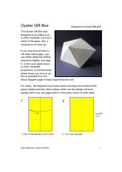 Document preview: Origami Oyster Gift Box - David Mitchell