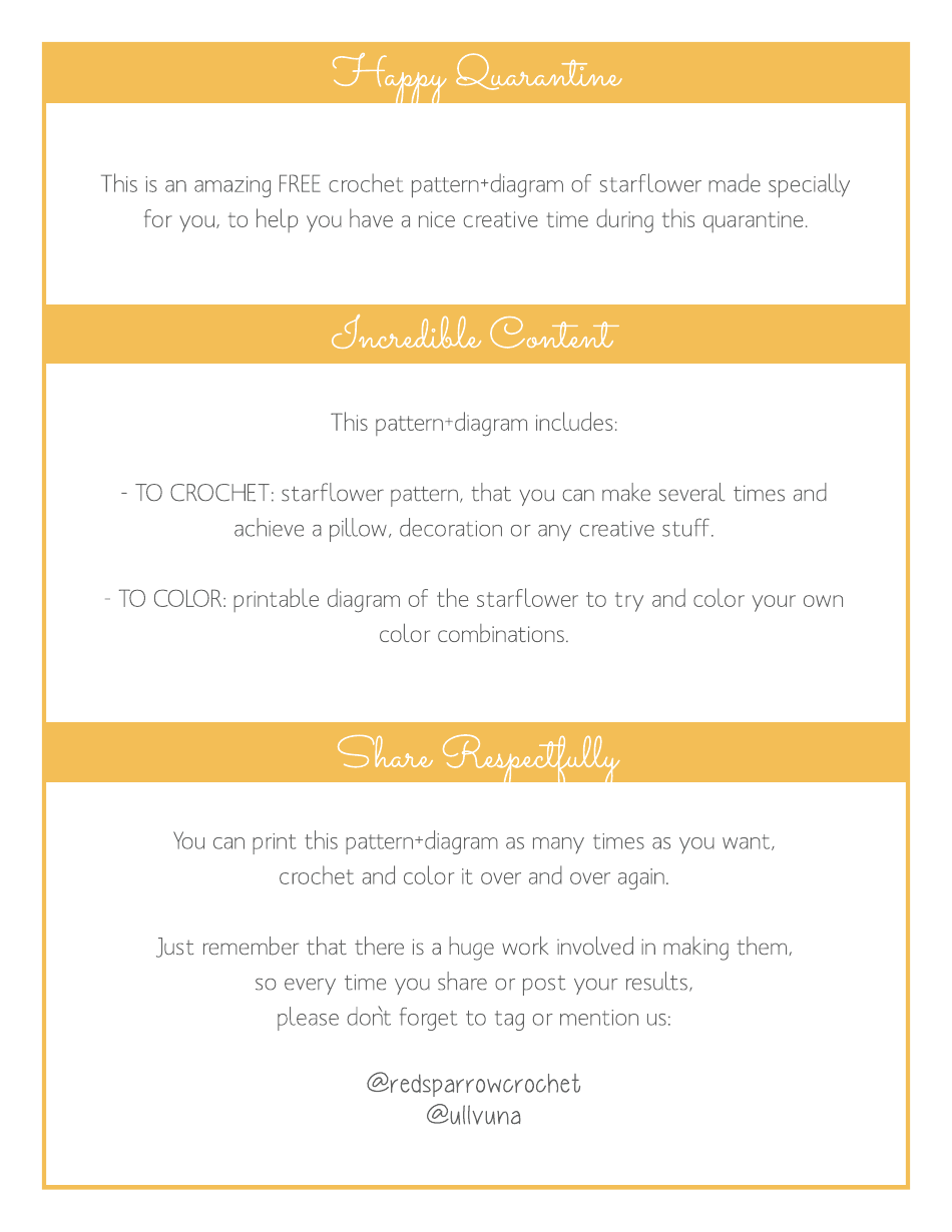 Starflower Crochet Pattern Template, Page 2