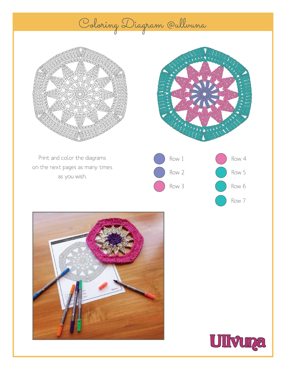 Starflower Crochet Pattern Template, Page 5