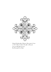 Document preview: Church Embroidery Pattern Template - Decorative Cross