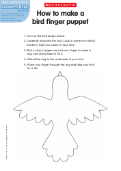 Document preview: Paper Bird Finger Puppet - Lizzy Courtney, Katie Wood