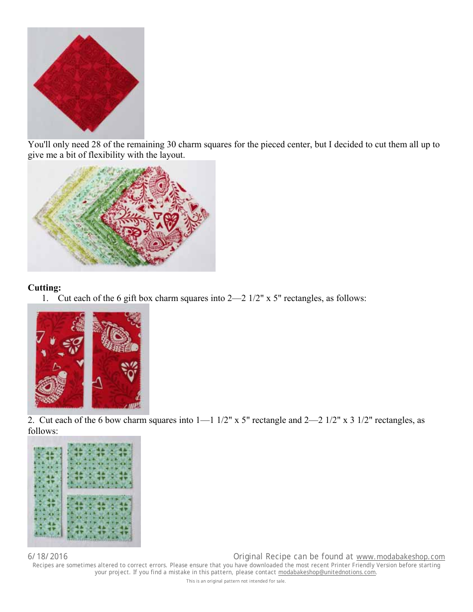 Boxes and Bows Quilt Pattern Template Download Printable PDF