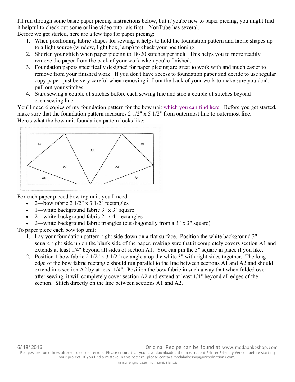 Boxes and Bows Quilt Pattern Template, Page 5