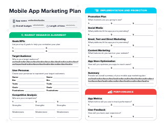 Document preview: Mobile App Marketing Plan Template