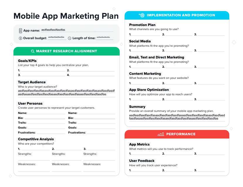 Mobile App Marketing Plan Template Download Fillable PDF Templateroller