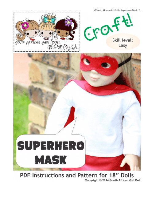 18' Doll Superhero Mask Template