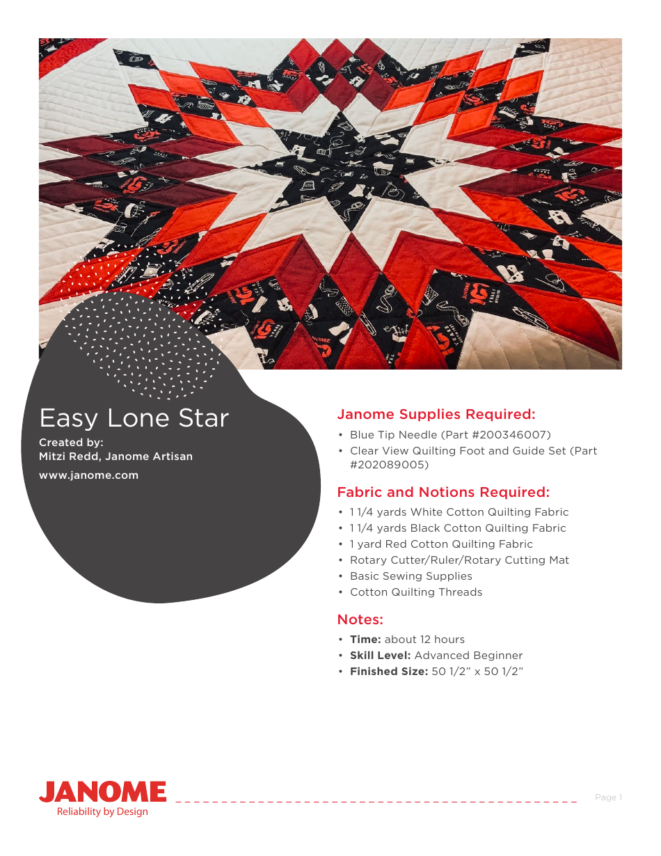Lone Star Quilt Pattern - Eye-catching and Beautiful Design