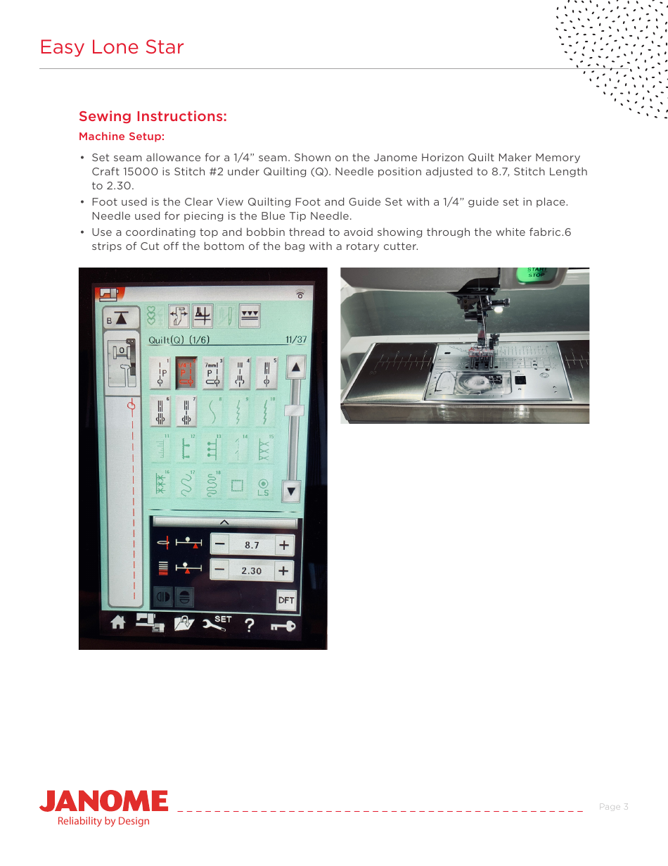 Lone Star Quilt Pattern, Page 3