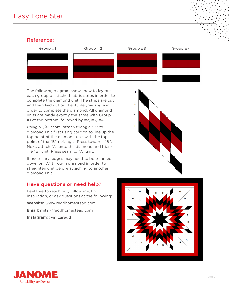 Lone Star Quilt Pattern, Page 7